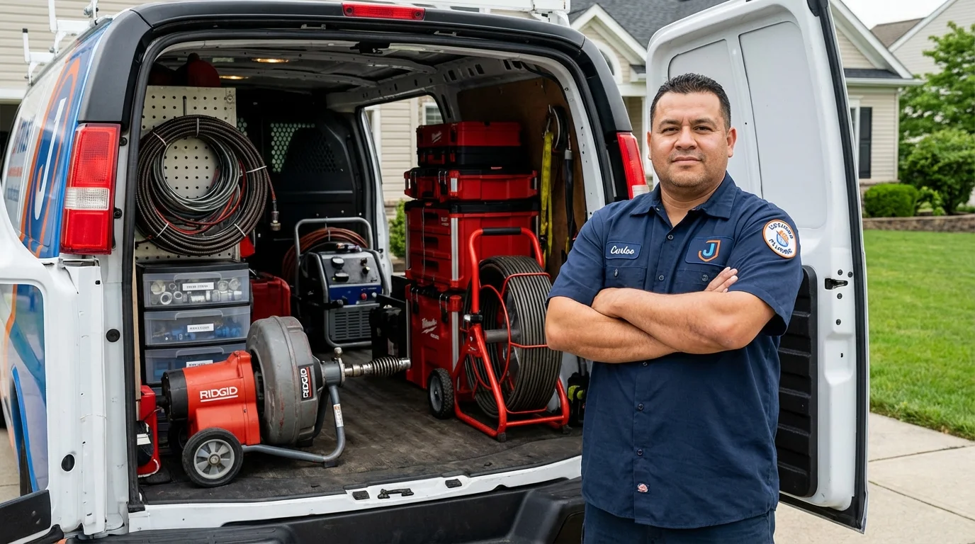 Professional drain cleaning equipment and Johns Plumbing LLC plumber in Black Mountain